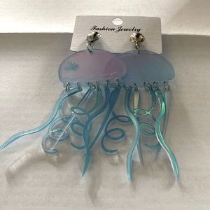 Blue jellyfish earrings